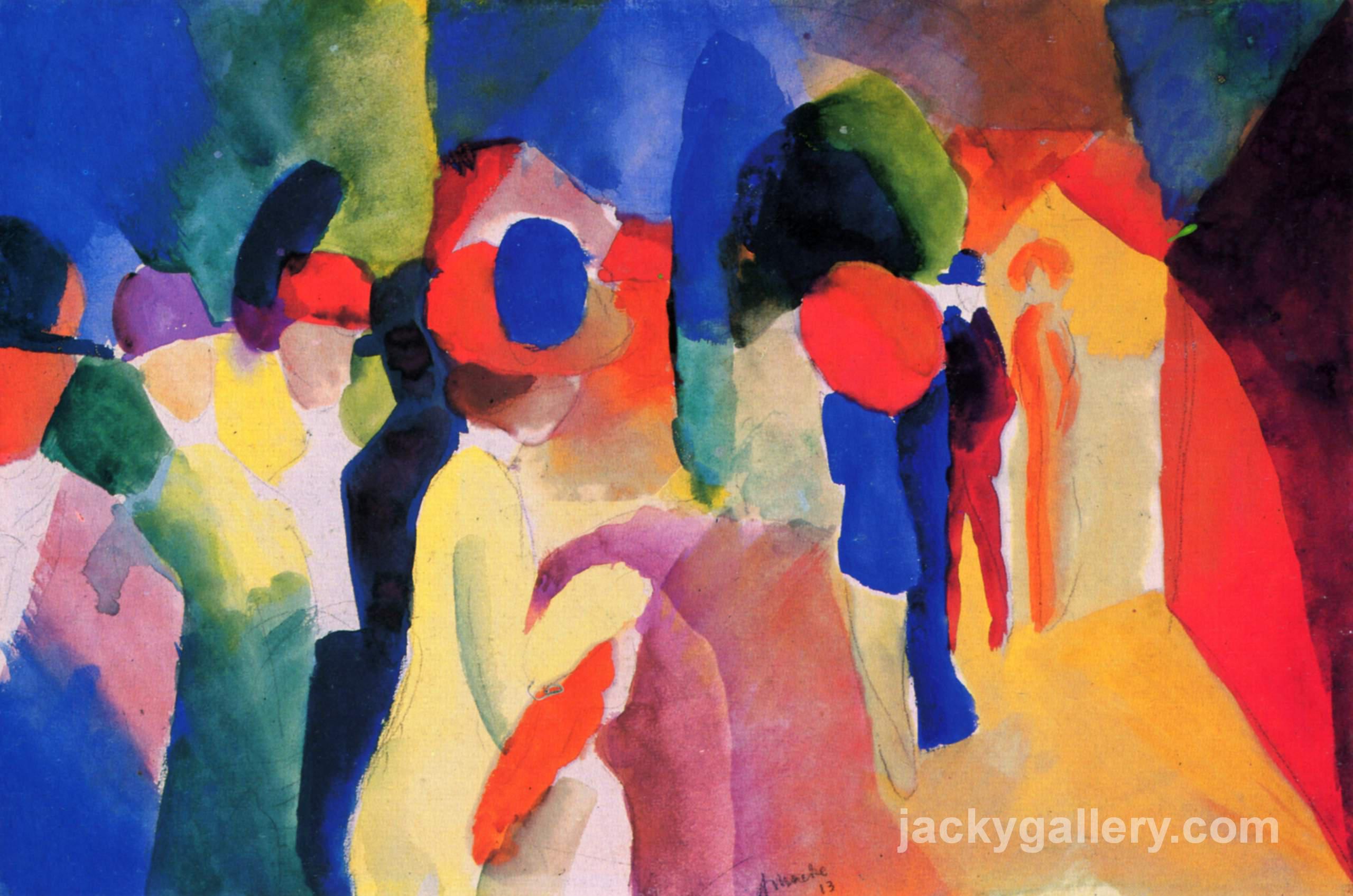 Woman with a Yellow Jacket, August Macke painting